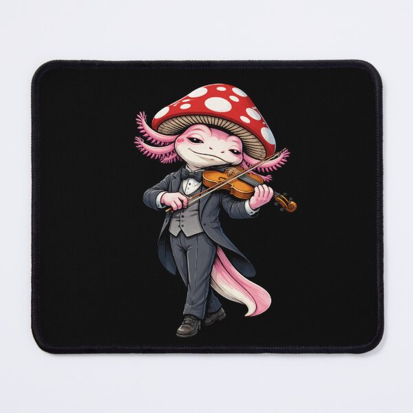 Item preview, Elegant Axolotl Violinist – Refined Mushroom Hat Illustration designed and sold by ColorSplash123.