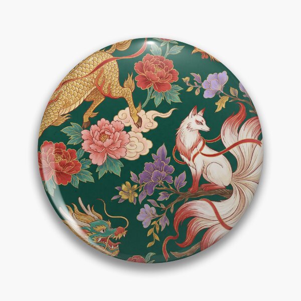 Item preview, Legendary Asian Beasts Dragon Qilin Phoenix Kitsune Pattern designed and sold by zzz888.