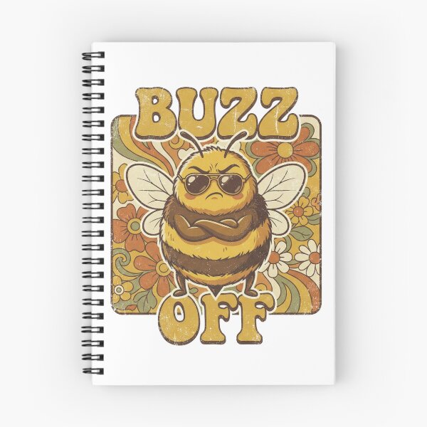 Item preview, Buzz Off Funny Grumpy Bee Retro Vintage 70s Sticker designed and sold by Pingi-shop.