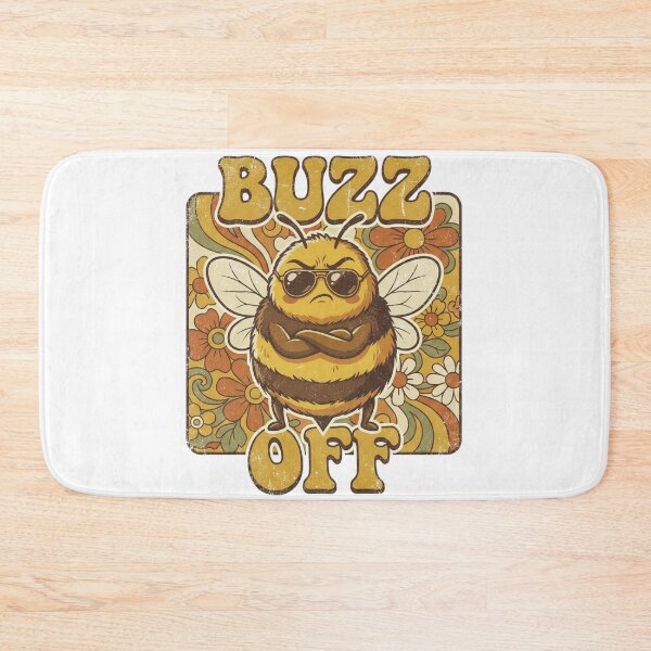 Item preview, Buzz Off Funny Grumpy Bee Retro Vintage 70s Sticker designed and sold by Pingi-shop.