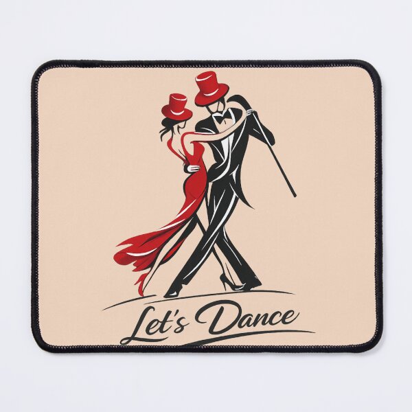 Item preview, Elegant Tango Couple in Red Top Hats – AI Line Art Dance Illustration designed and sold by Cleora Visuals.