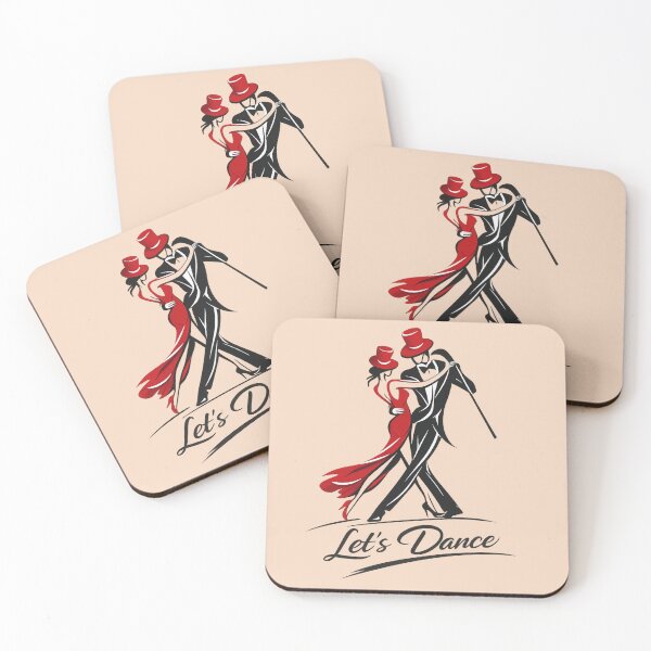 Item preview, Elegante pareja de tango con sombreros de copa rojos – Ilustración de baile con arte lineal de IA designed and sold by Cleora Visuals.