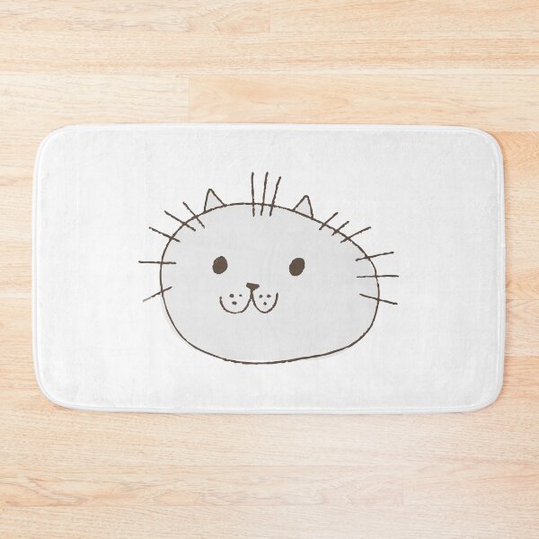 Item preview, Cute Silly White Cat Face, Hand Drawn designed and sold by FourAcreFarm.