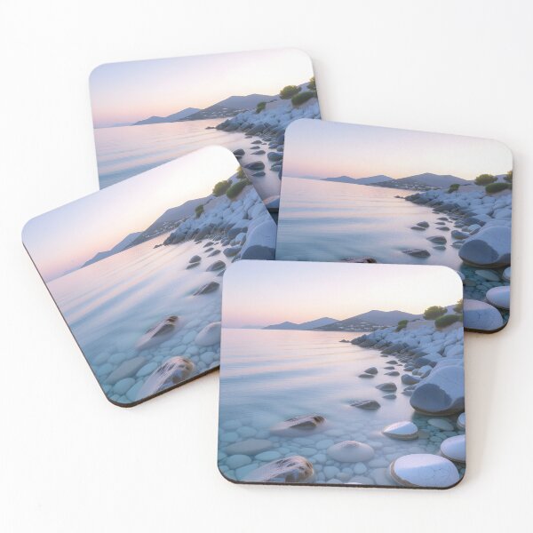 Item preview, Serene Pebble Shoreline at Pastel Dusk designed and sold by KonTagDesign.