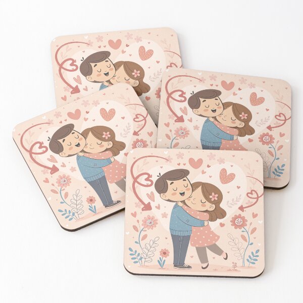Item preview, Cute Valentine’s Day Cartoon Couple Hugging | Kawaii Love Illustration designed and sold by A1MarketDesigne.