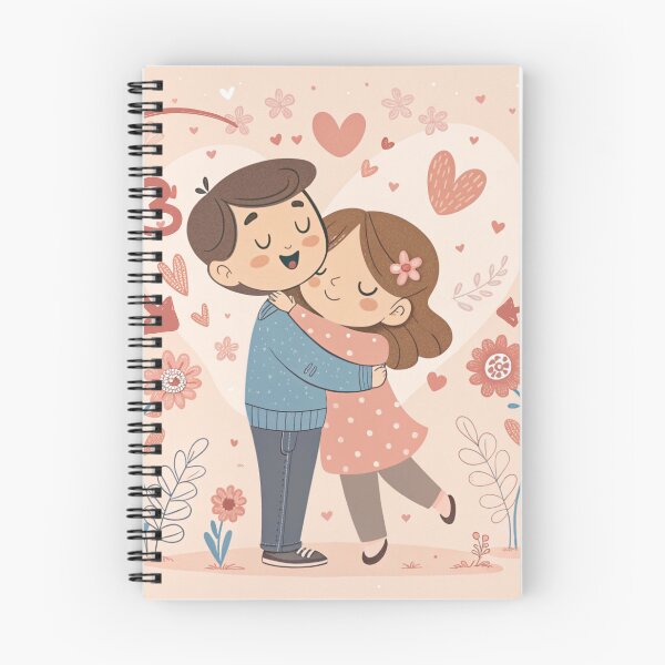 Item preview, Cute Valentine’s Day Cartoon Couple Hugging | Kawaii Love Illustration designed and sold by A1MarketDesigne.