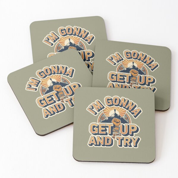 Item preview, Motivational Vintage Design: Get Up, Try, and Climb to the Top designed and sold by sing-it-out.
