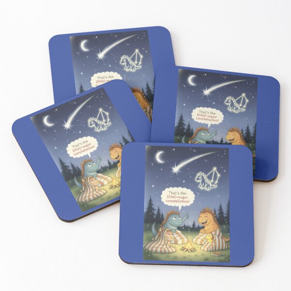 Item preview, Dino-Major Constellation Camping - Cute Dinosaur Family Stargazing Night Sky Pun Comic Illustration designed and sold by SammyMorry.