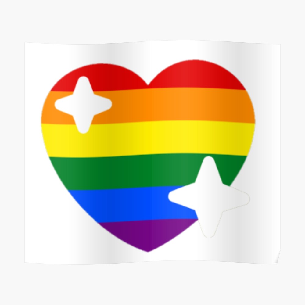 Rainbow Gay Pride Flag Sparkle Heart Emoji Sticker By Imaginator24 Redbubble