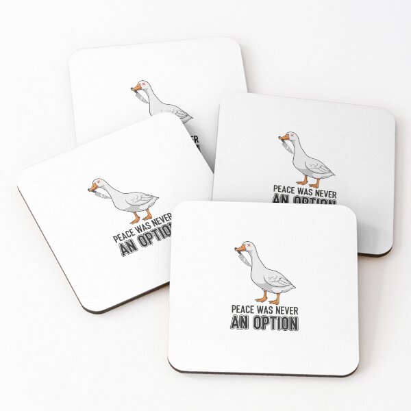 Item preview, Peace Was Never An Option — Funny Goose with Knife Illustration | Sarcastic Cartoon Bird designed and sold by Colorful-Garden.