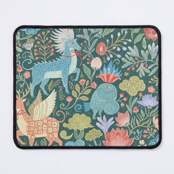Item preview, Whimsical Folk Art Mythical Creatures Garden Pattern designed and sold by zzz888.