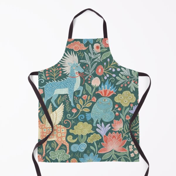 Item preview, Whimsical Folk Art Mythical Creatures Garden Pattern designed and sold by zzz888.
