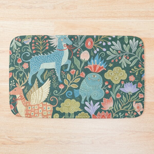 Item preview, Whimsical Folk Art Mythical Creatures Garden Pattern designed and sold by zzz888.
