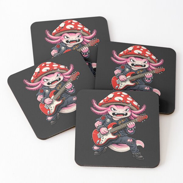 Item preview, Punk Rock Axolotl Guitarist – Rebellious Mushroom Hat Illustration designed and sold by ColorSplash123.