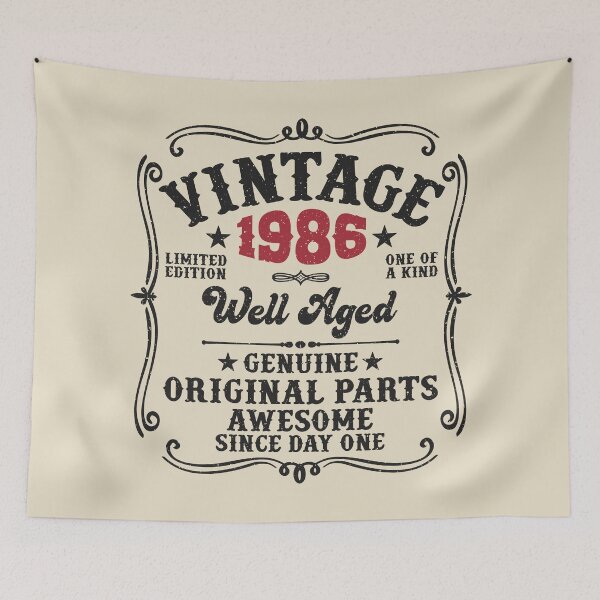 Item preview, 40th Birthday Vintage 1986 Well Aged 40 Awesome Years designed and sold by eclecTEEq.
