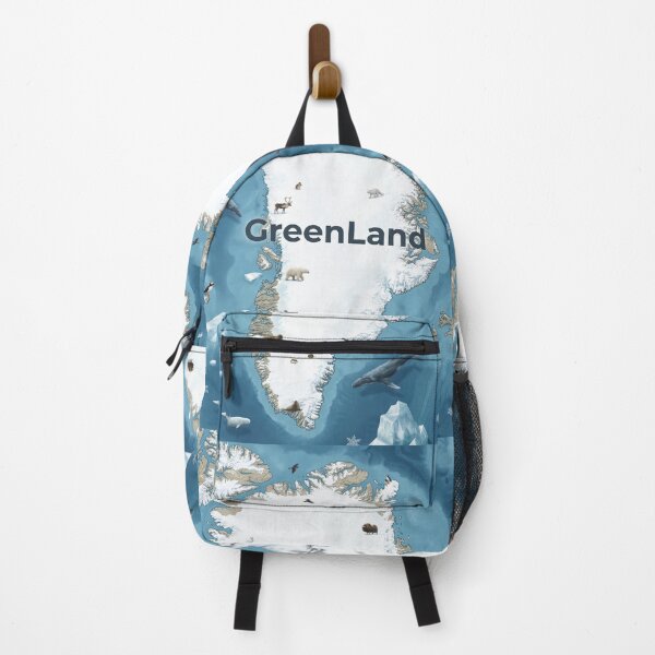 Item preview, Illustrated Greenland Map with Arctic Wildlife Animals designed and sold by DGtaLrtcom.