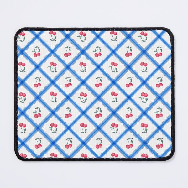 Item preview, Cobalt Blue Cherry Checker Watercolor Pattern designed and sold by THE COLOR ALCHEMY.