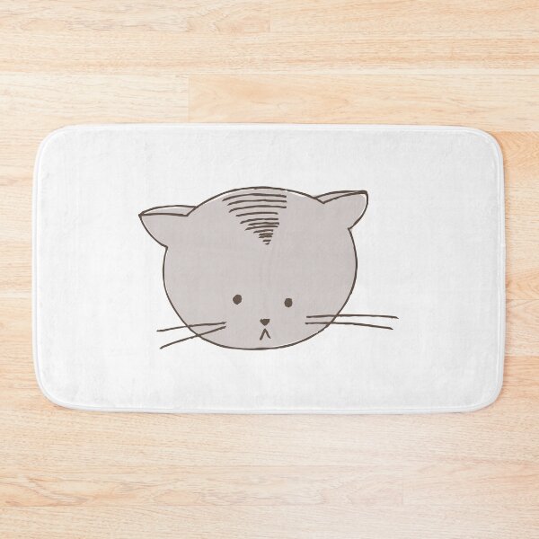 Item preview, Cute Dazed Gray Kitten Face, Hand Drawn designed and sold by FourAcreFarm.