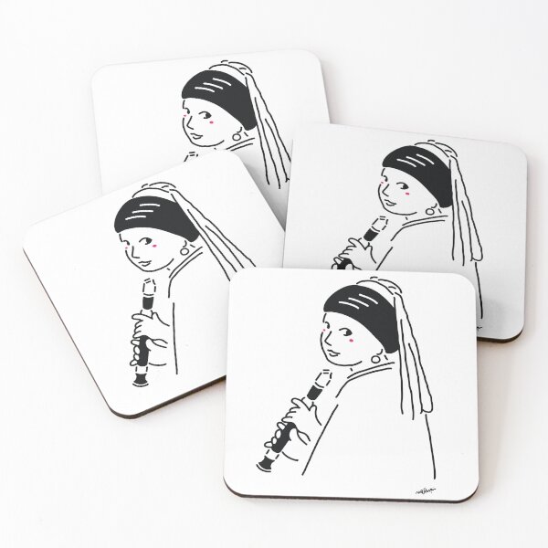 Item preview, La joven de la perla tocando la flauta dulce designed and sold by MasonYin.