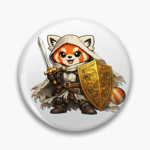 Item preview, Paladin Red Panda – Cute D&D Fantasy Sticker designed and sold by KureiguCragio.