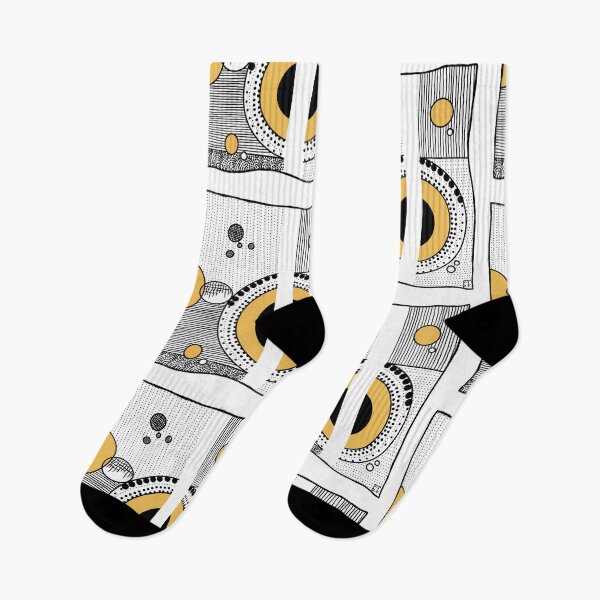 Item preview, Modern doodle in yellow and black designed and sold by kreativeadern.