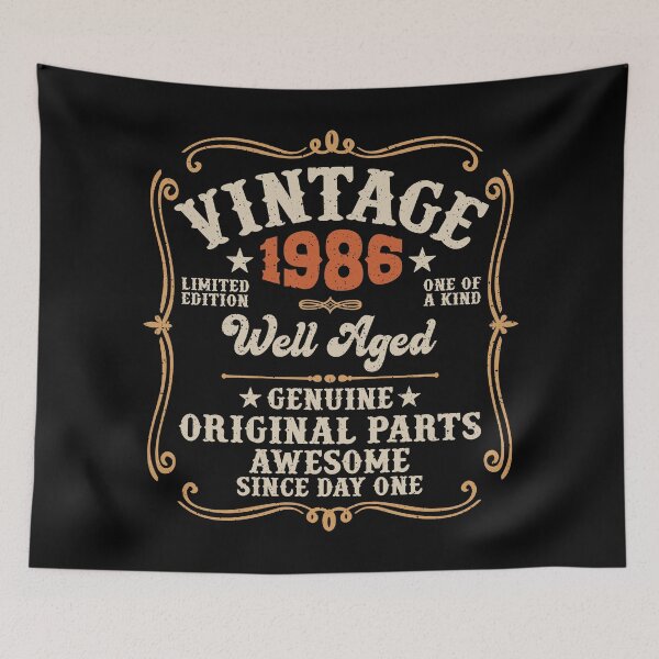Item preview, 40th Birthday Vintage 1986 Well Aged 40 Awesome Years designed and sold by eclecTEEq.
