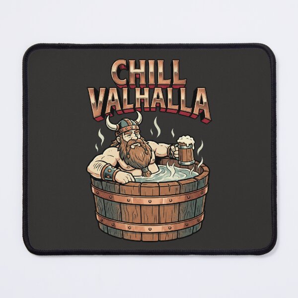 Item preview, Chill Valhalla: Viking Spa Day & Beer Mug Illustration designed and sold by AwesomeBeyondLimits.