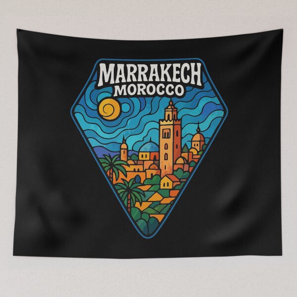 Item preview, Marrakech Morocco Stained Glass Travel designed and sold by TomFrontierArt.