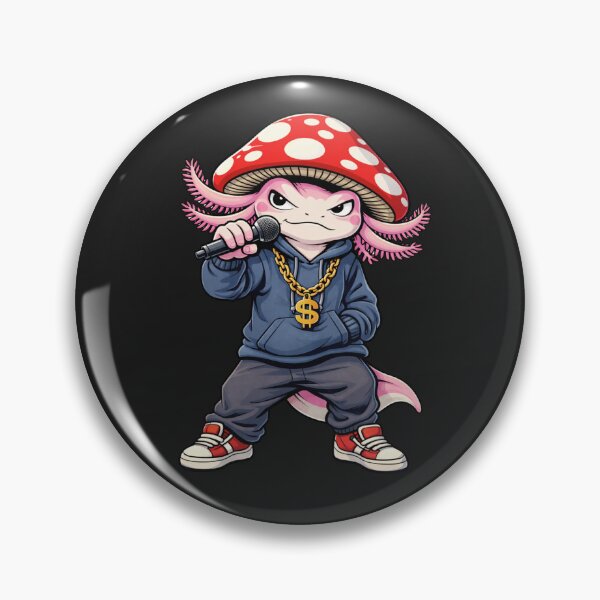Item preview, Street Rapper Axolotl – Hip Hop Mushroom Hat Cartoon Illustration designed and sold by ColorSplash123.