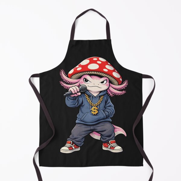 Item preview, Street Rapper Axolotl – Hip Hop Mushroom Hat Cartoon Illustration designed and sold by ColorSplash123.