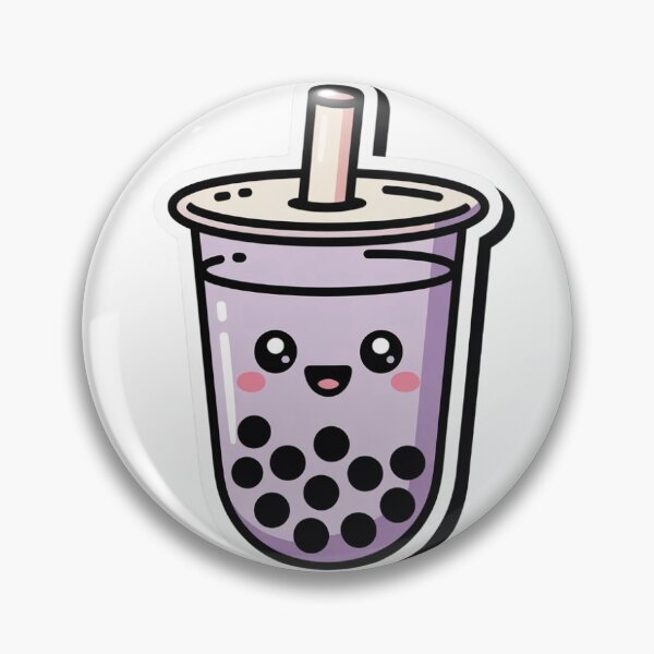 Item preview, Cute Taro Bubble Tea with Tapioca Pearls - Kawaii Boba Sticke designed and sold by aboyfromvillage.
