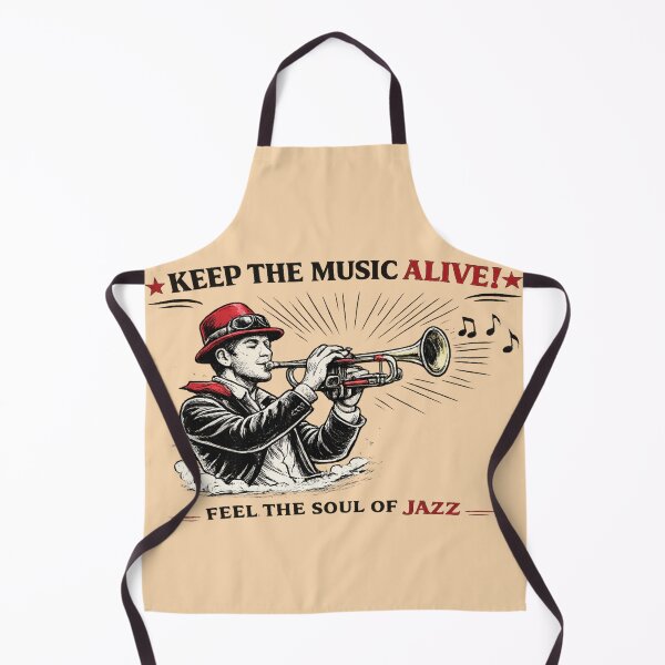 Item preview, Vintage Jazz Trumpet Player Line Art – Red Hat AI Illustration designed and sold by Cleora Visuals.