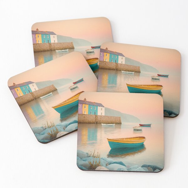 Item preview, Colorful Harbor at Dusk – Cornwall designed and sold by Mindrender.