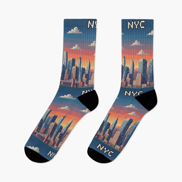 Item preview, Pixel Art New York City Sunset Skyline designed and sold by Potato Quality Prints.