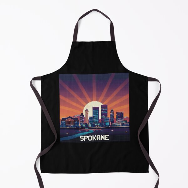 Item preview, Pixel Art Spokane Skyline designed and sold by Potato Quality Prints.