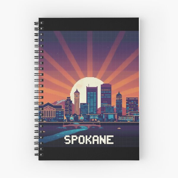 Item preview, Pixel Art Spokane Skyline designed and sold by Potato Quality Prints.