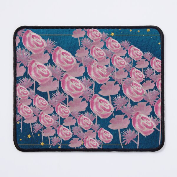 Item preview, Wildflowers and Roses on Night Blue Sky, hand painted watercolor rose pattern, Valentine's designed and sold by Uplifting Vib'n Design and Decor .