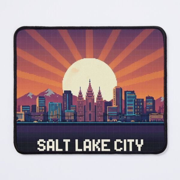 Item preview, Pixel Art Salt Lake City Skyline designed and sold by Potato Quality Prints.
