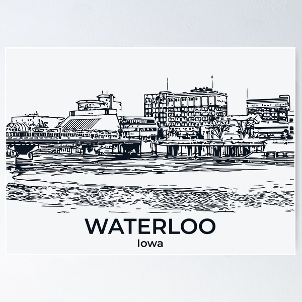 Artikelvorschau, Waterloo - Iowa entworfen und verkauft von Lakeric Cityscapes.