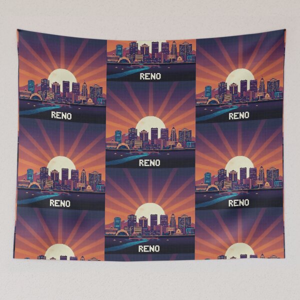 Item preview, Pixel Art Reno Skyline designed and sold by Potato Quality Prints.