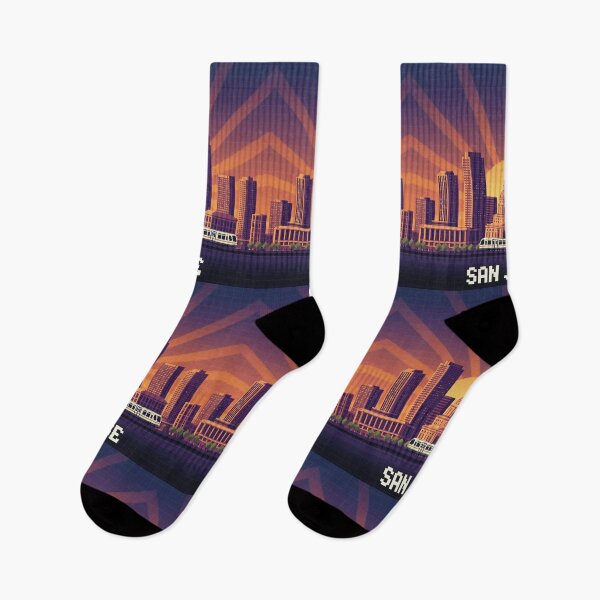 Item preview, Pixel Art San Jose Skyline designed and sold by Potato Quality Prints.