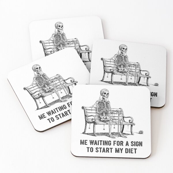 Item preview, Waiting for a Sign Skeleton" หรือ "The Ultimate Diet Procrastinator designed and sold by DisignByPrince.