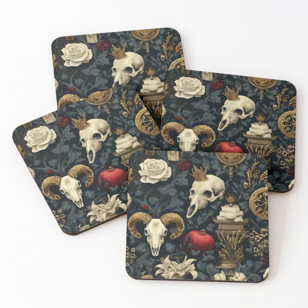 Item preview, Gothic Tarot Art, Skull and Roses, Occult Wall Decor, Memento Mori Print, Dark Romanticism, Altar Decoration, Spiritual Image designed and sold by casaloomaria.