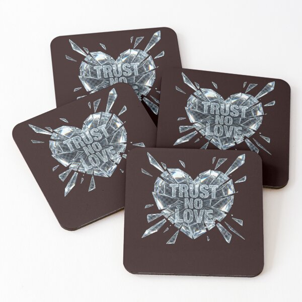 Item preview, Trust No Love – Broken Glass Heart Quote Dark Aesthetic Design designed and sold by SinghMerchUniverse.