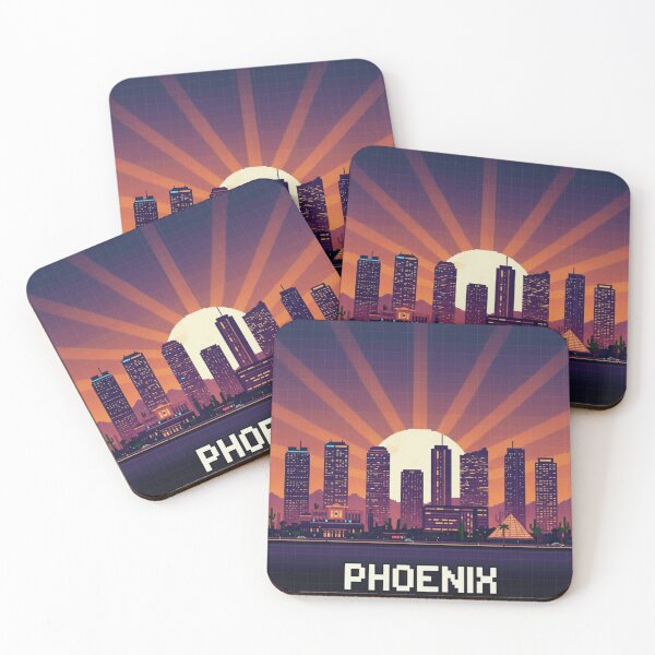 Item preview, Pixel Art Phoenix Skyline designed and sold by Potato Quality Prints.