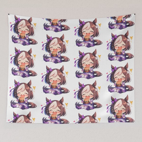 Item preview, Special Week Uma Musume Pretty Derby Chibi Burger Smile designed and sold by mildaclairmo.