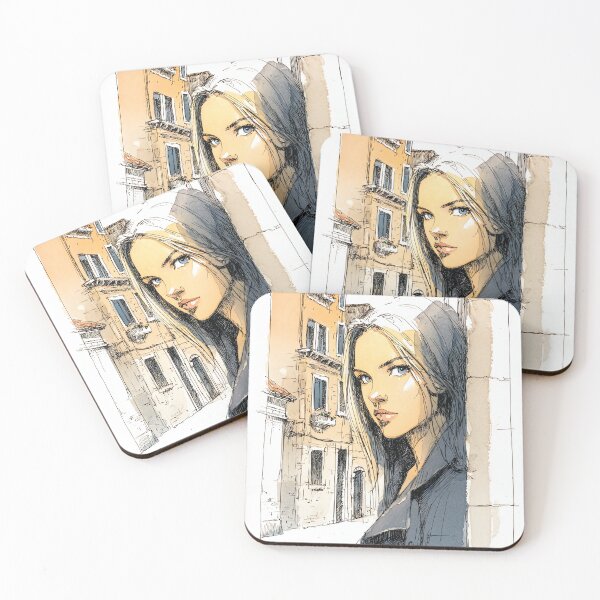 Item preview, Woman in Italian Street - Southern Italy Architectural Sketch Illustration" designed and sold by Banal25.