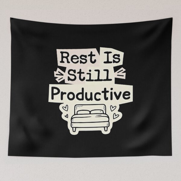 Item preview, Rest Is Still Productive Minimalist Self Care Wellness Art designed and sold by SplashTastic.