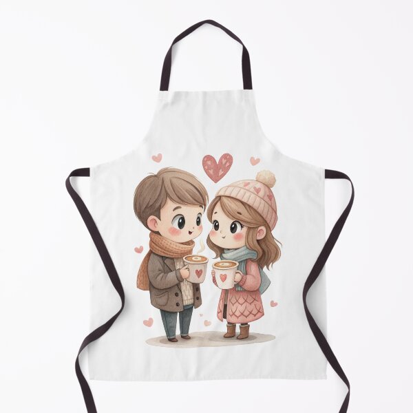 Item preview, Cute Coffee Couple Valentine Illustration Romantic Winter Love Art designed and sold by Lulunza.