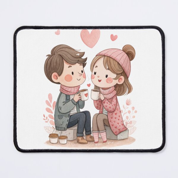 Item preview, Adorable Couple Drinking Coffee Romantic Cute Valentine Design designed and sold by Lulunza.